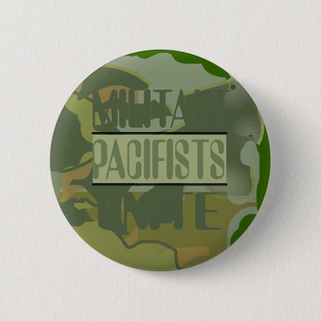 Militant Pacifists Unite Button (Front)