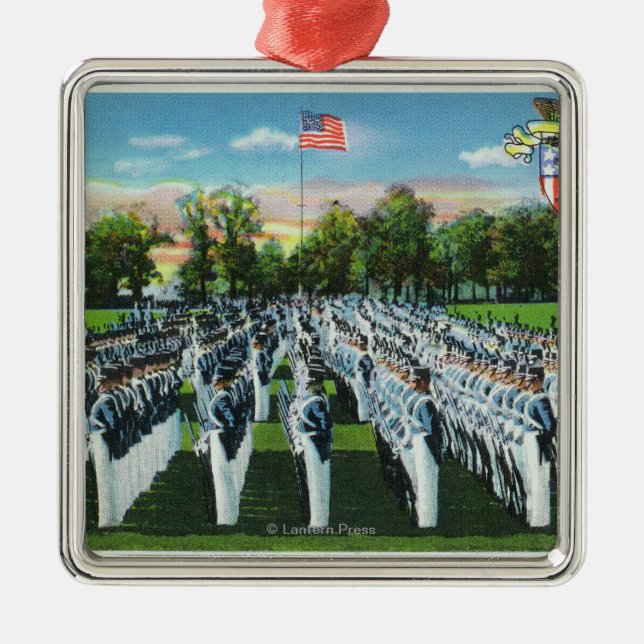 Military Academy Dress Parade Metal Ornament (Front)