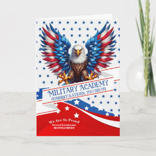 Military Academy Graduate American Eagle and Stars Card