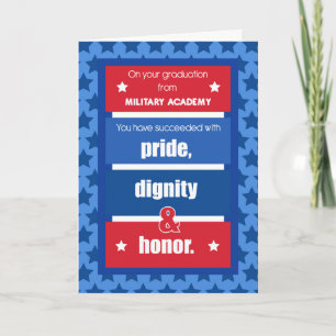 Military Academy Graduation Congratulations Red, W Card