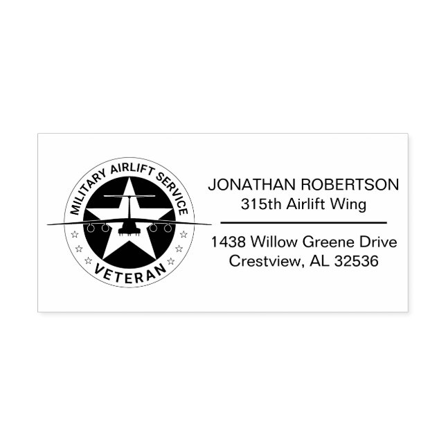 Military Airlift Service Veteran customizable Self-inking Stamp (Design)