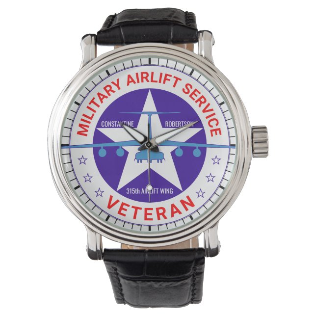 Military Airlift Service Veteran customizable Watch (Front)