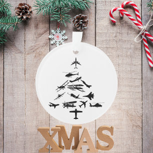 Military Airplane Christmas Tree Pilot WW2 Custom Ornament