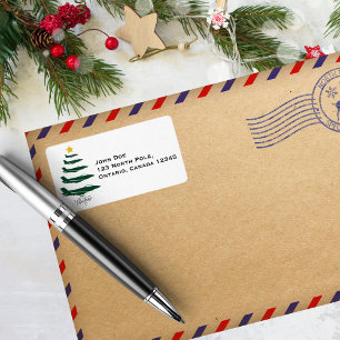 Military Airplane Christmas Tree WW2 Aviation Label