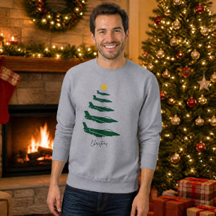 Military Airplane Christmas Tree WW2 Aviation Sweatshirt