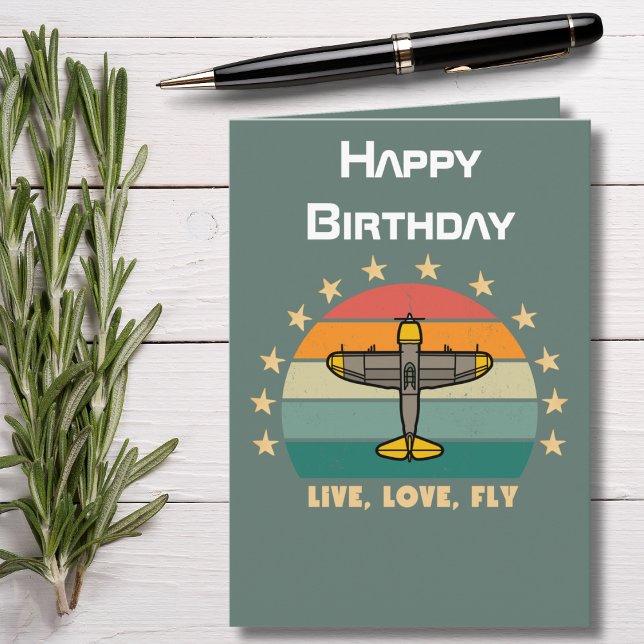 Military Airplane Flying, Aviation Birthday Card (Creator Uploaded)