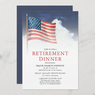 Military American Flag Retirement Invitation