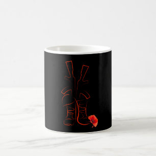 Military And Red Poppy Proud Veterans Remembrance Coffee Mug