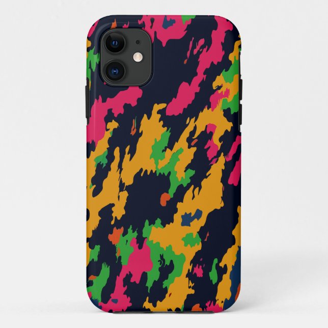 Military Armed Forces Style Camouflage Neon Nights Case-Mate iPhone Case (Back)