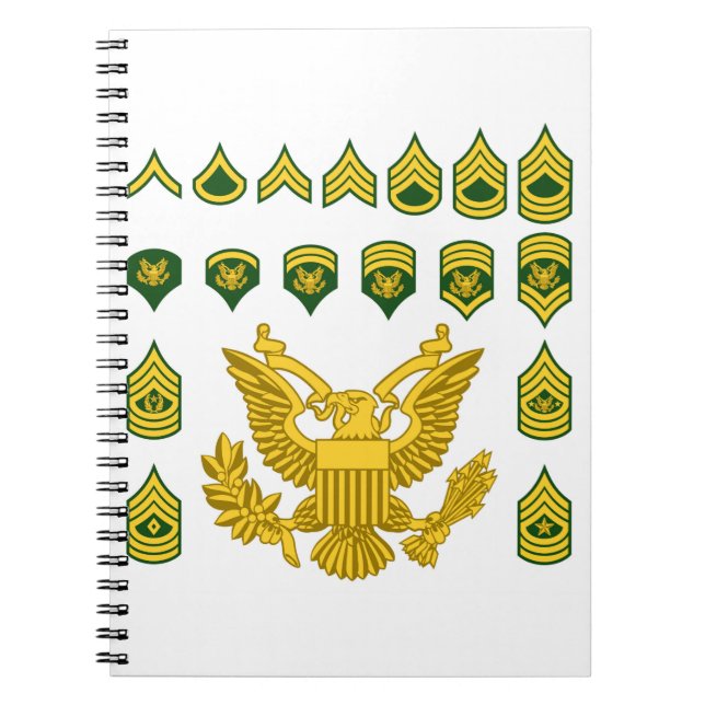Military Army Enlisted Rank Insignia Notebook (Front)