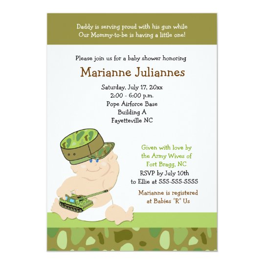 Military Army Marines 5x7 Baby Shower Invitation Zazzle Ca