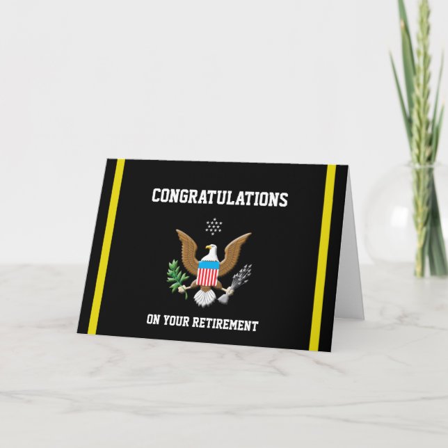 Military Army Retirement-2 Colours Defence emblem Card (Front)