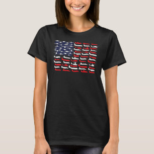 Military Aviation American Flag Patriotic Aircraft T-Shirt