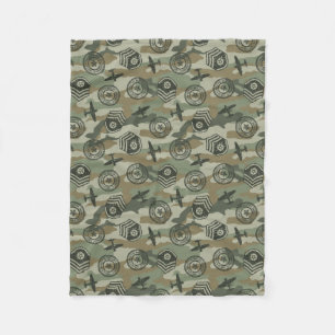 Military badges fleece blanket