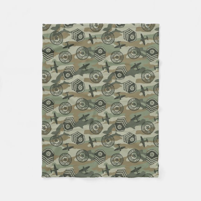 Military badges fleece blanket (Front)