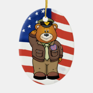 Military Bears Ceramic Ornament