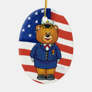 Military Bears Ceramic Ornament