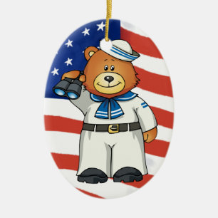 Military Bears Ceramic Ornament