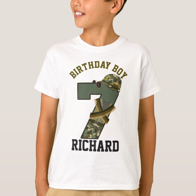 Military Birthday Boy Seventh Soldier T-Shirt (Front)