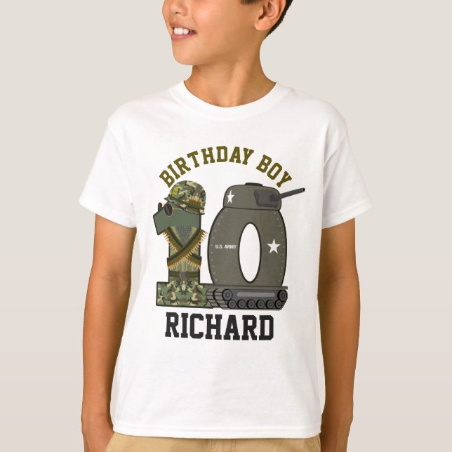 Military Birthday Boy Tenth Soldier T-Shirt (Front)