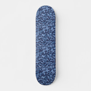 Military Blue Camo Camouflage Pattern Skateboard