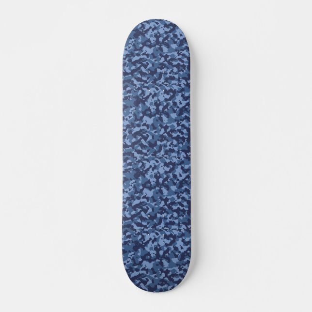 Military Blue Camo Camouflage Pattern Skateboard (Front)