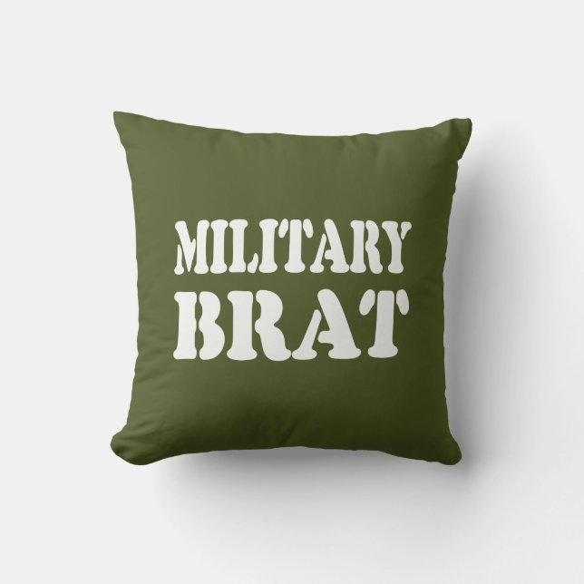 MILITARY BRAT THROW PILLOW (Front)