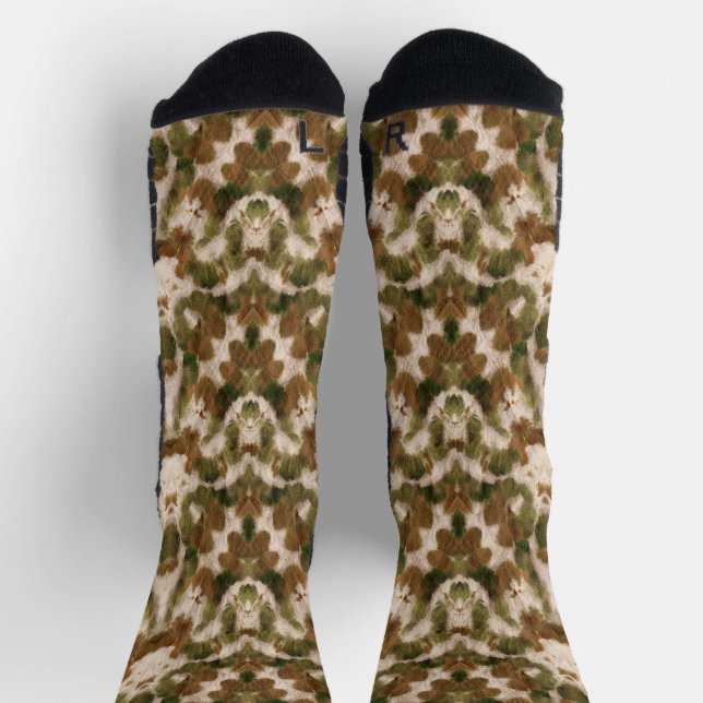 Military Brown Green Beige  Socks (Top)