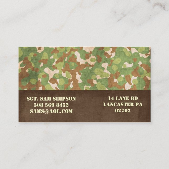 military business cards (Front)