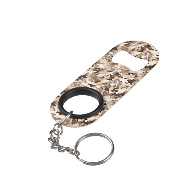 Military Camo Bottle Opener Keychain Bottle Opener (Back Angled)