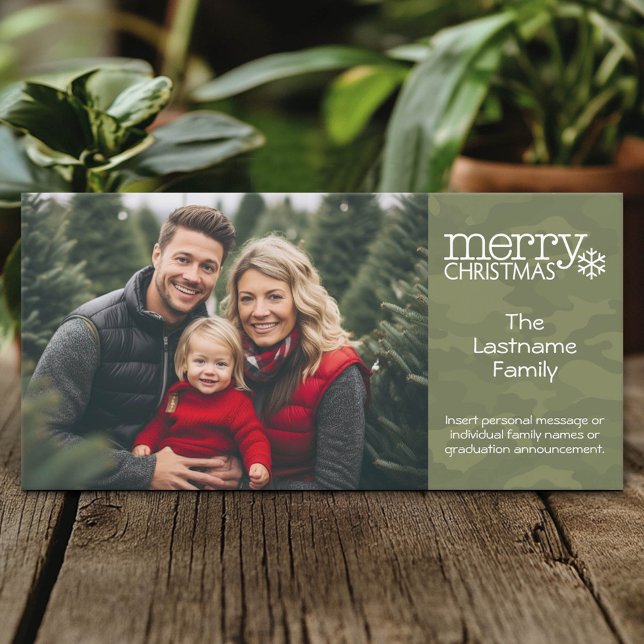 Military - Camo - Christmas Photo Card - 1 photo (Custom Photo Card)