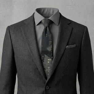 Military Camo Pattern Urban Environments Tie