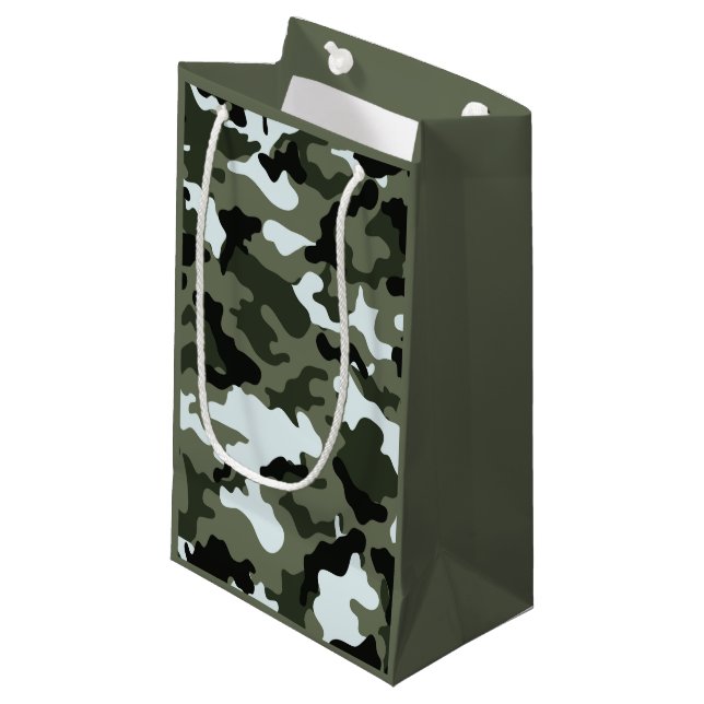 Military Camo Small Gift Bag (Front Angled)