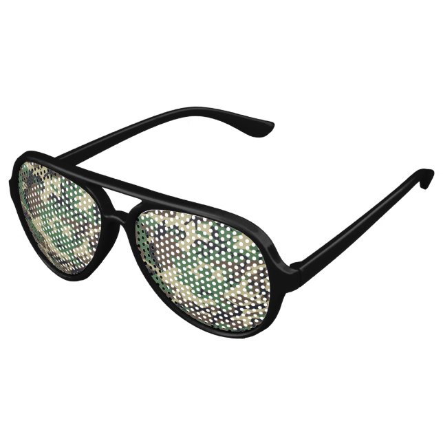 Military Camouflage Aviator Sunglasses (Angled)