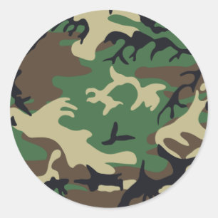 Military Camouflage Classic Round Sticker