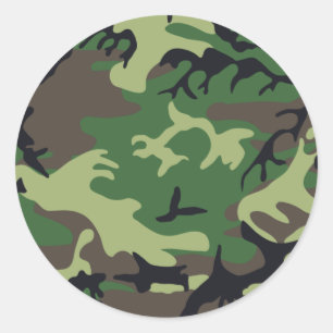 Military Camouflage Classic Round Sticker