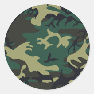 Military Camouflage Classic Round Sticker