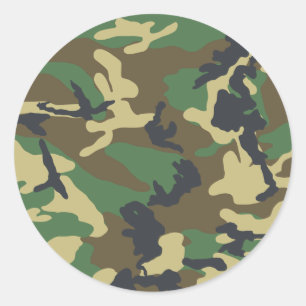 Military Camouflage Classic Round Sticker