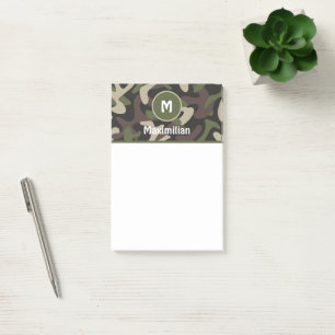 Military Camouflage Green Brown Pattern Custom Post-it Notes