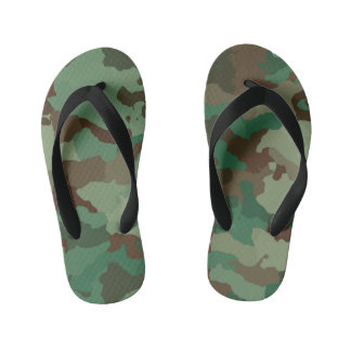 military camouflage kids flip flops