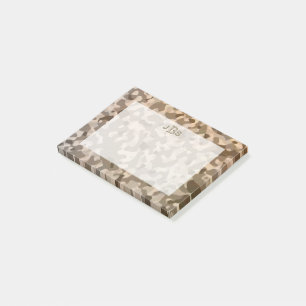 Military Camouflage Masculine Monogram Initials Post-it Notes