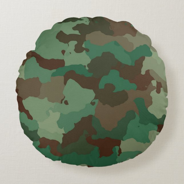 Military Camouflage Pattern (Armed Forces) Round Pillow (Front)