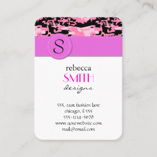 Military Camouflage Pattern - Pink Black Business Card
