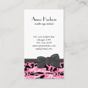 Military Camouflage Pattern - Pink Black Business Card
