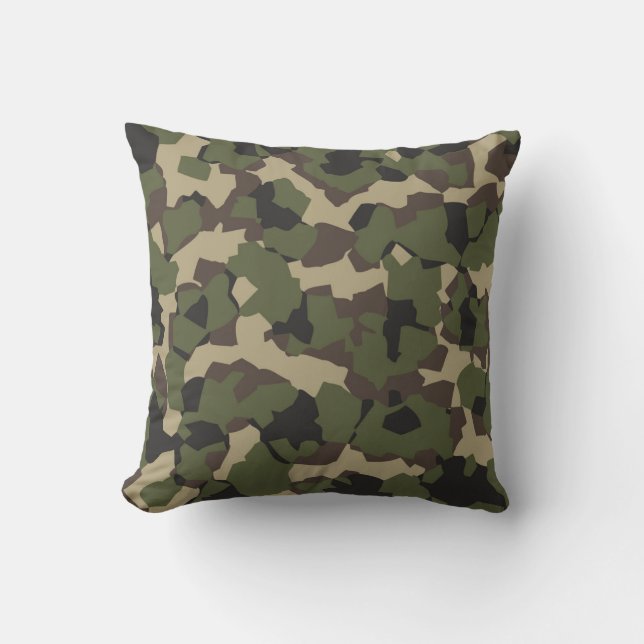Military Camouflage Pattern Throw Pillow (Front)