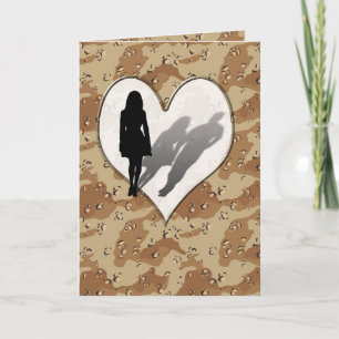 Military Camouflage Pattern ~ Woman Missing Man Card