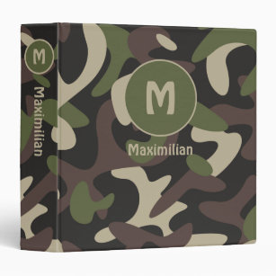 Military Camouflage Soldier Military Camo Monogram Binder