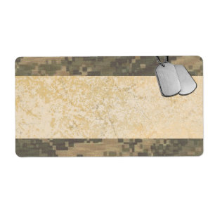 Military Camouflage with Dog Tags