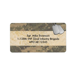 Military Camouflage with Dog Tags