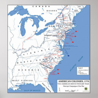 Military Campaigns of the American Revolution Poster